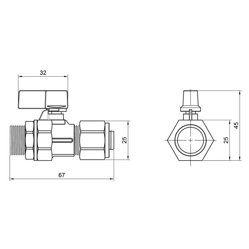 Кран шаровой обжимной SD Forte SF262W15 16 мм х 1/2" НР (FRRS00021115) - фото 2