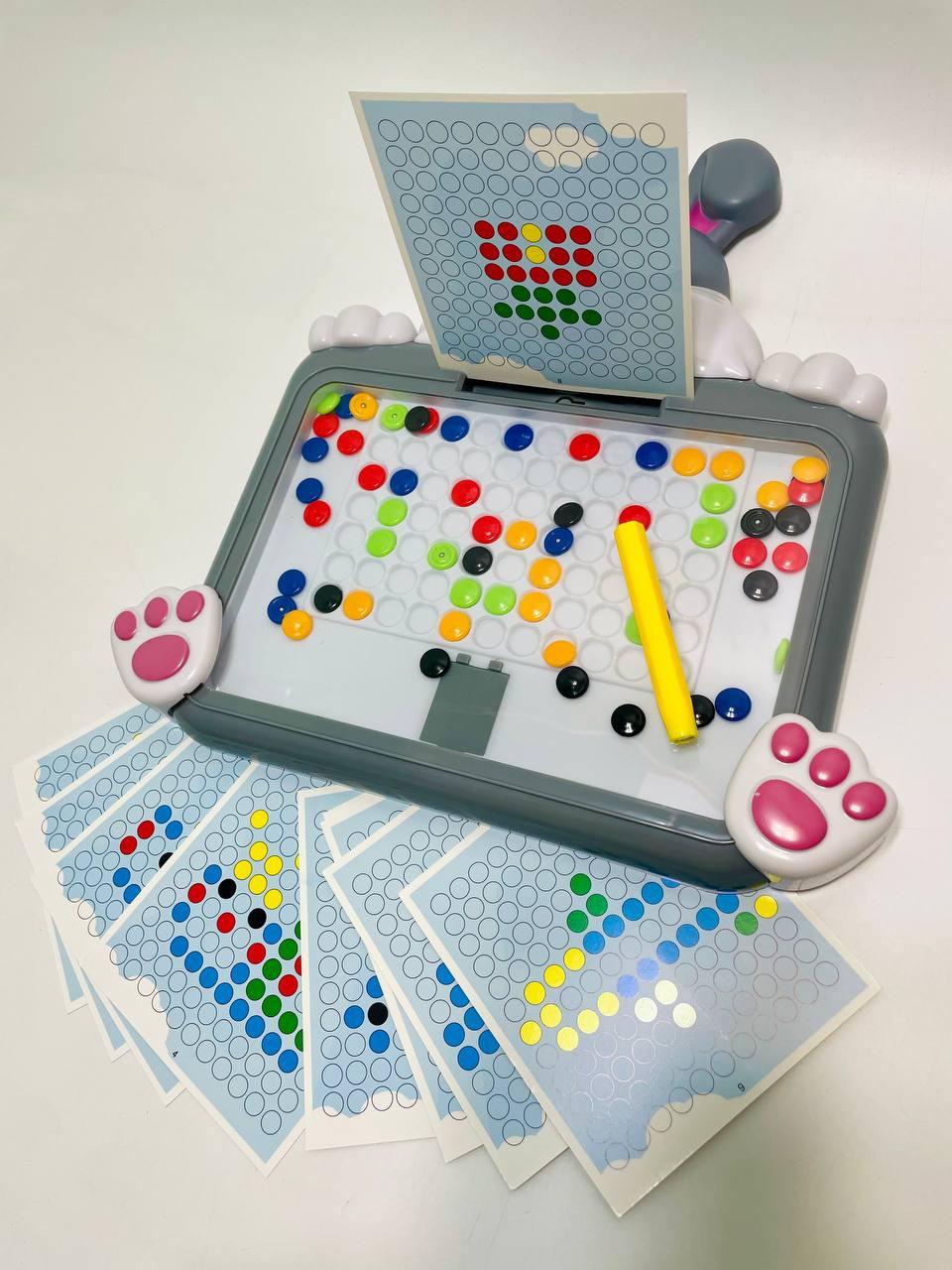 Мозаика W 6500 100 магнитная/стилус/цветные шарики/10 двусторонних карточек с заданиями - фото 4