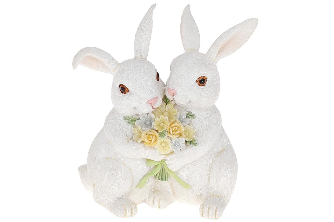 Декоративная статуэтка BonaDi Милые зайки с букетом (K07-121)