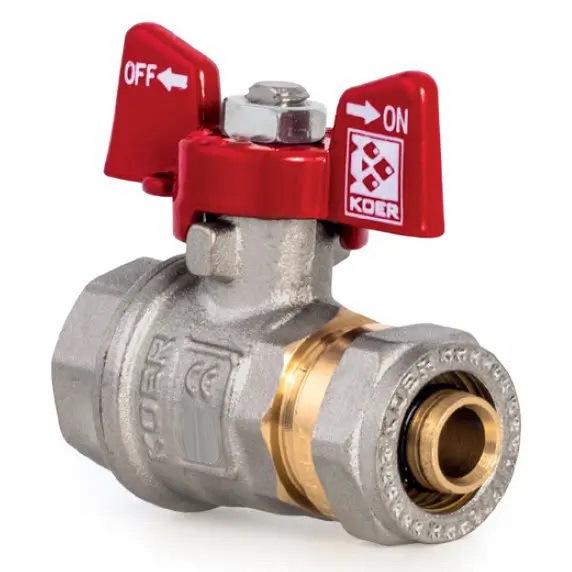 Кран шаровой обжимной KOER KR.352 LL1660 3/4" вн-обжим 20 мм (64033)