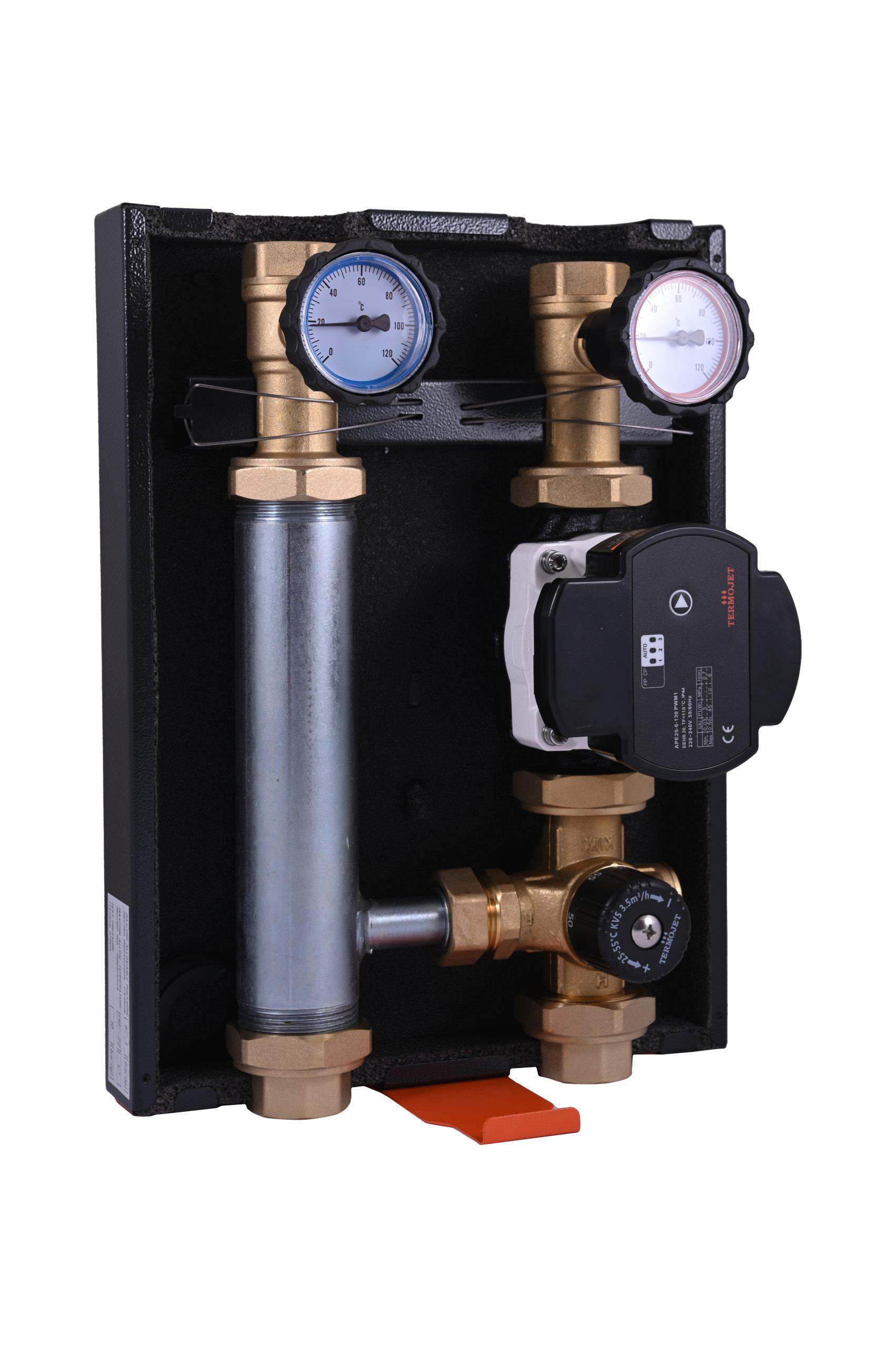 Насосная группа с термокраном 25-55° 1" ВР в теплоизоляции без насоса (НГ-46 26 84600460)