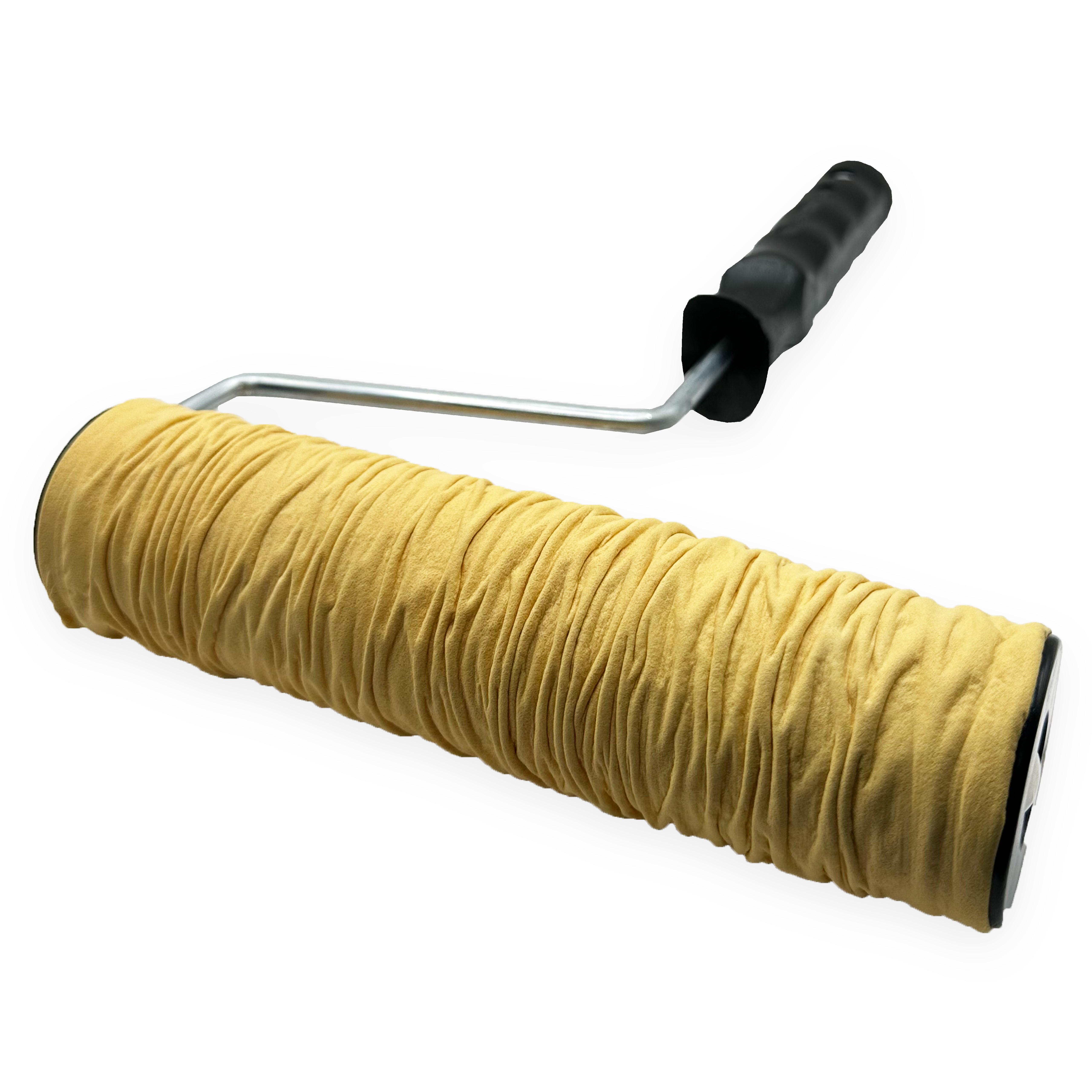 Валик з ручкою Olejnik структурний шкіряний d 8 мм 200 мм Жовтий - фото 4