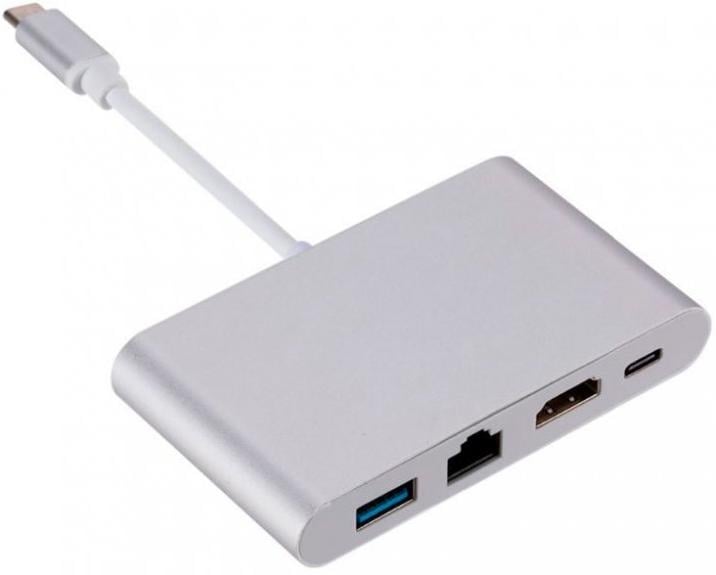 Концентратор USB-хаб Dynamode Multiport USB 3,1 Type-C to HDMI-RJ45 - фото 1