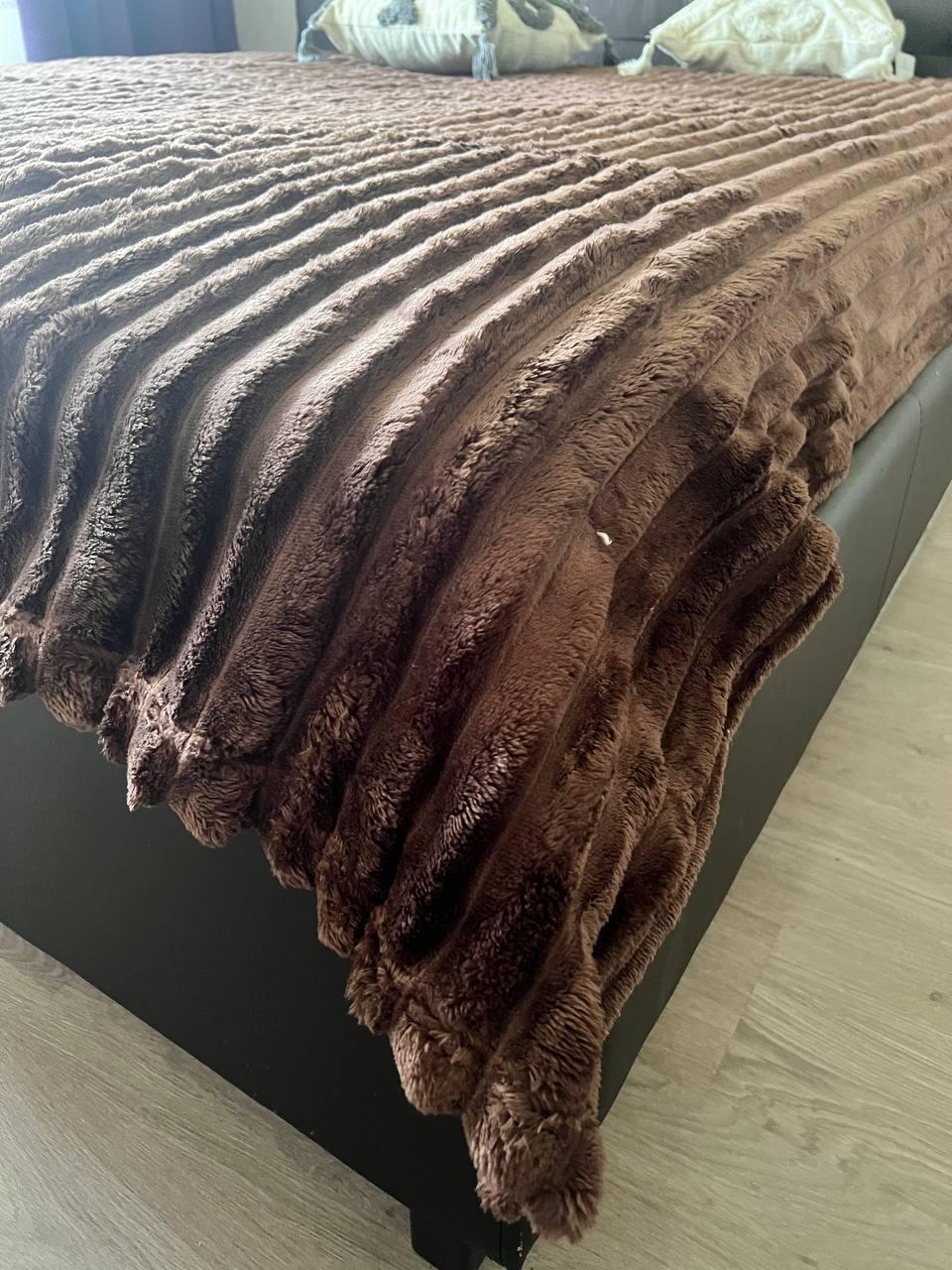 Плед смужка 200х230 см Коричневий (Д-Am-sharp-007-02) - фото 2 Плед смужка 200х230 см Коричневий (Д-Am-sharp-007-02) - фото 2