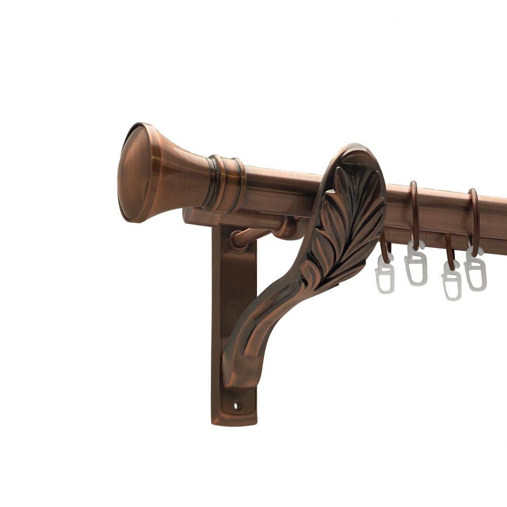 Карниз Orvit Люксор металевий дворядний ретро гладка труба кільце металеве 25/19 мм 300 см Мідь (00-00009893)