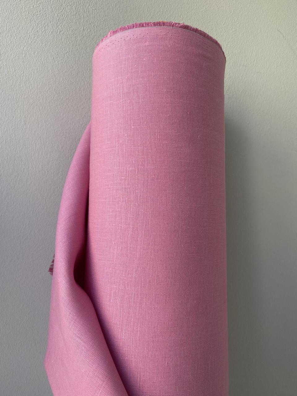 Ткань LINEN PLUS 100% лен 150 см 439 Розовый - фото 6