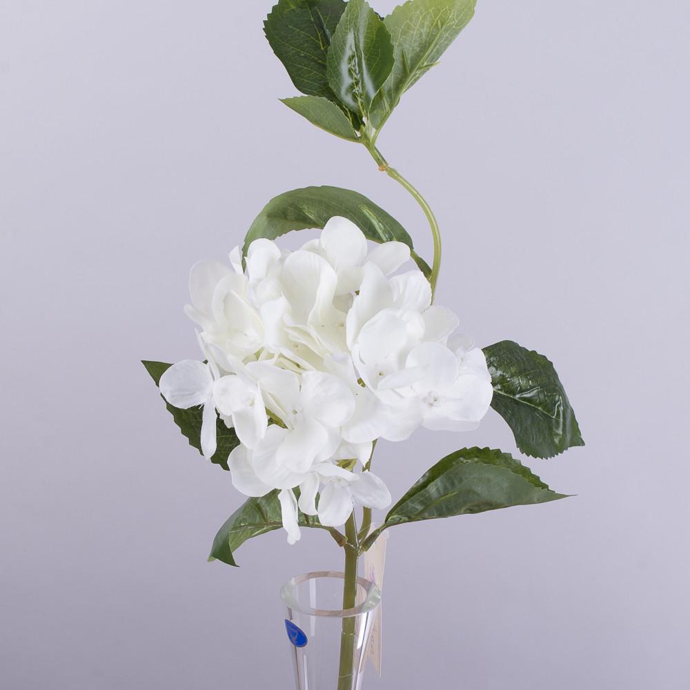 Искусственные цветы Гортензия короткая с листиком Белый (2822-6)