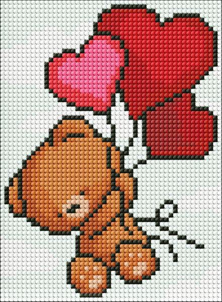 Алмазная мозаика Идейка Очаровательный медвежонок с голограммными стразами AB 15х20 см (Id-AMM1011)