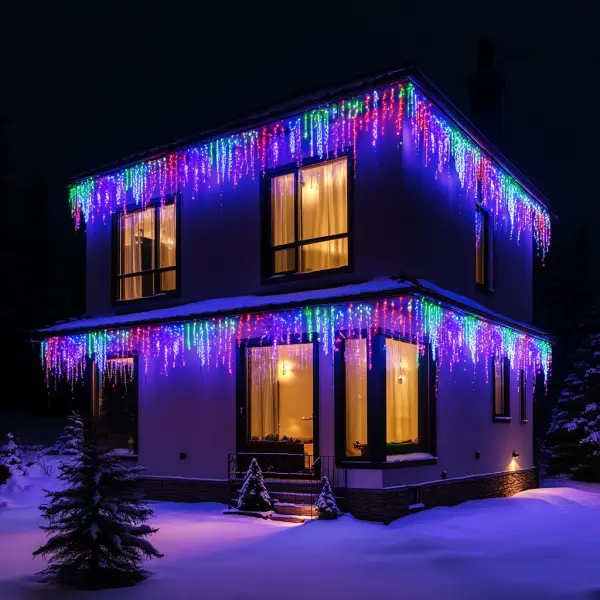 Гирлянда уличная Бахрома 25 м 405 LED гирлянда штора белый провод Разноцветный (25MWML)