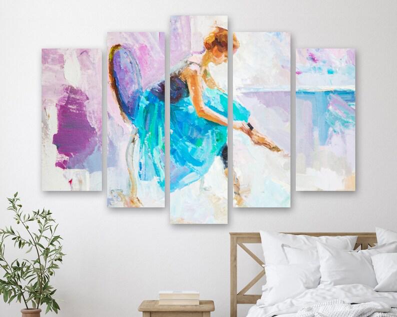 Модульная картина KIL Art Абстрактная балерина на холсте из пяти частей 187x119 см (M51_XL_225)