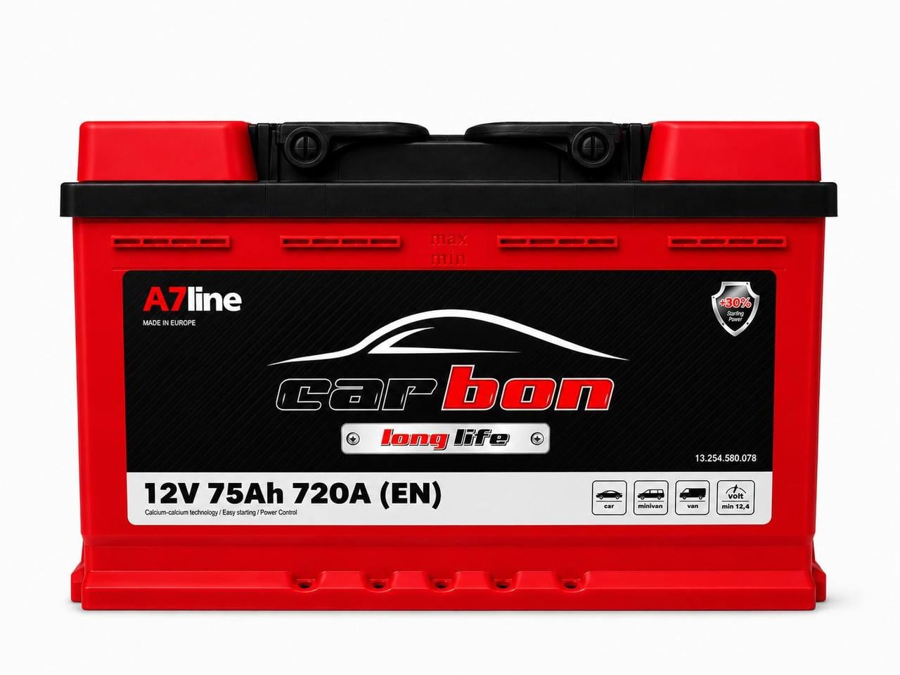 Аккумулятор автомобильный Carbon 75 Ah 720A R+ 12V (3152754052) Аккумулятор автомобильный Carbon 75 Ah 720A R+ 12V (3152754052)