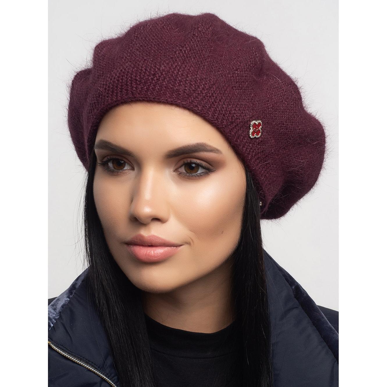 Берет женский одинарный Leks Калина one size Бордовый