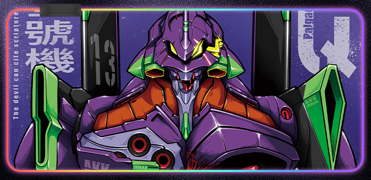 Коврик для мышки с принтом Аниме Evangelion LED подсветка 800х300х4 мм (2140952849)