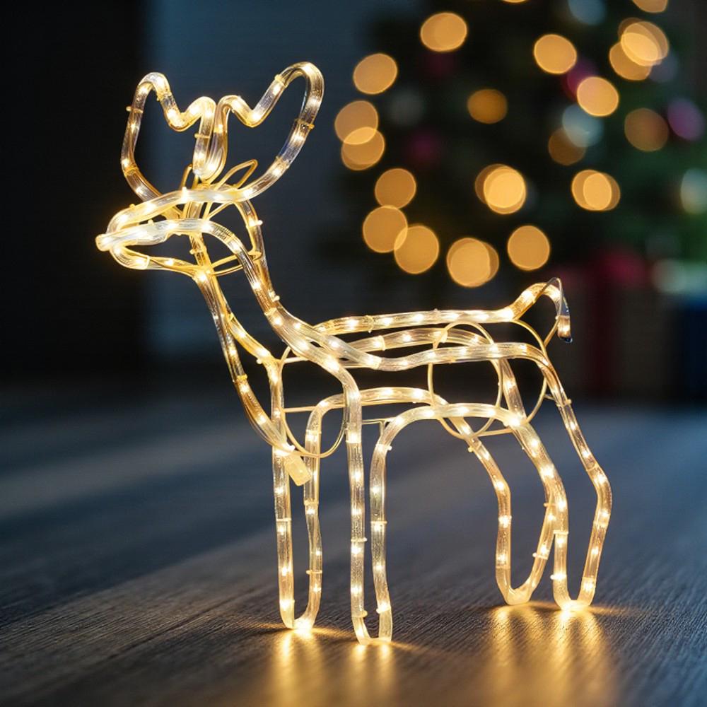 Декоративна світлодіодна фігура "Новорічний олень" висота 95 см 220 В з поворотом голови Теплий білий - фото 4 Декоративна світлодіодна фігура "Новорічний олень" висота 95 см 220 В з поворотом голови Теплий білий - фото 4