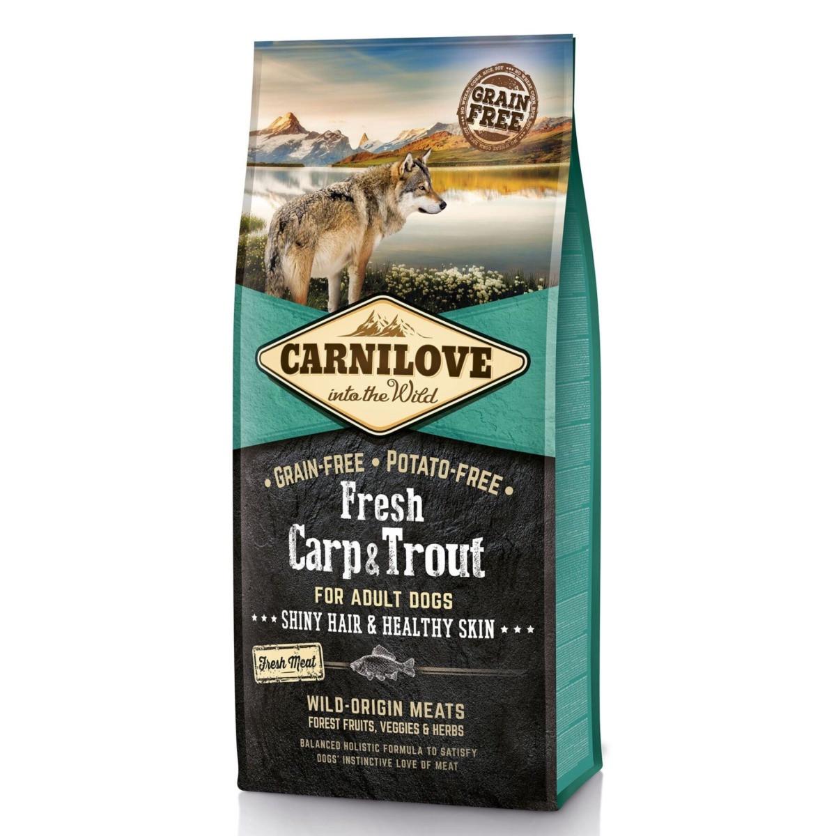 Корм сухой для взрослых собак Carnilove Fresh Hair&Healthy Skin с карпом и форелью 12 кг (170872/7557)
