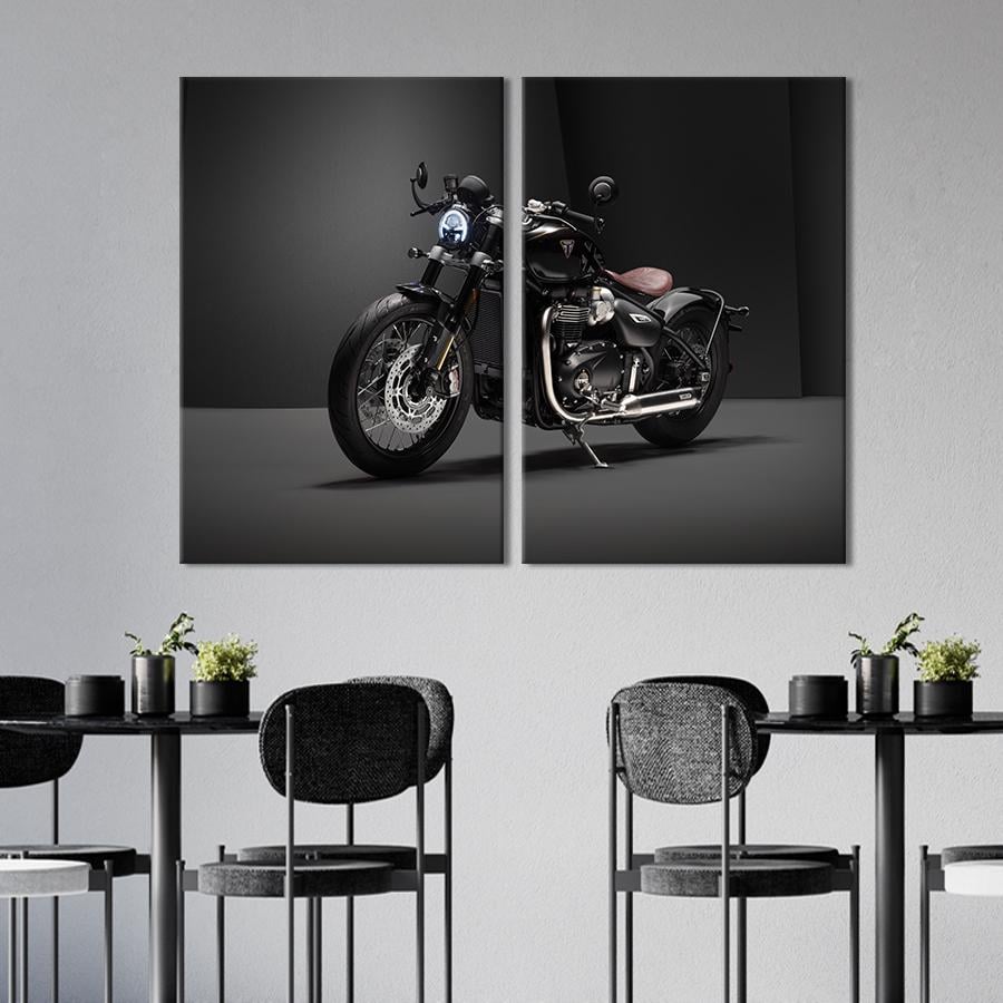 Картина на холсте Брутальный байк Triumph Bobber Bonneville 111x81 см (1406-2)