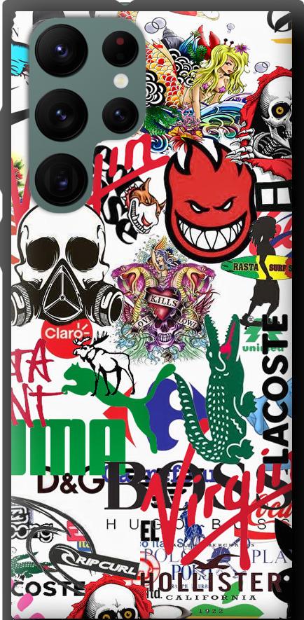 Чехол на Samsung Galaxy S22 Ultra Many different logos (4022b-2500-42517) Чехол на Samsung Galaxy S22 Ultra Many different logos (4022b-2500-42517)