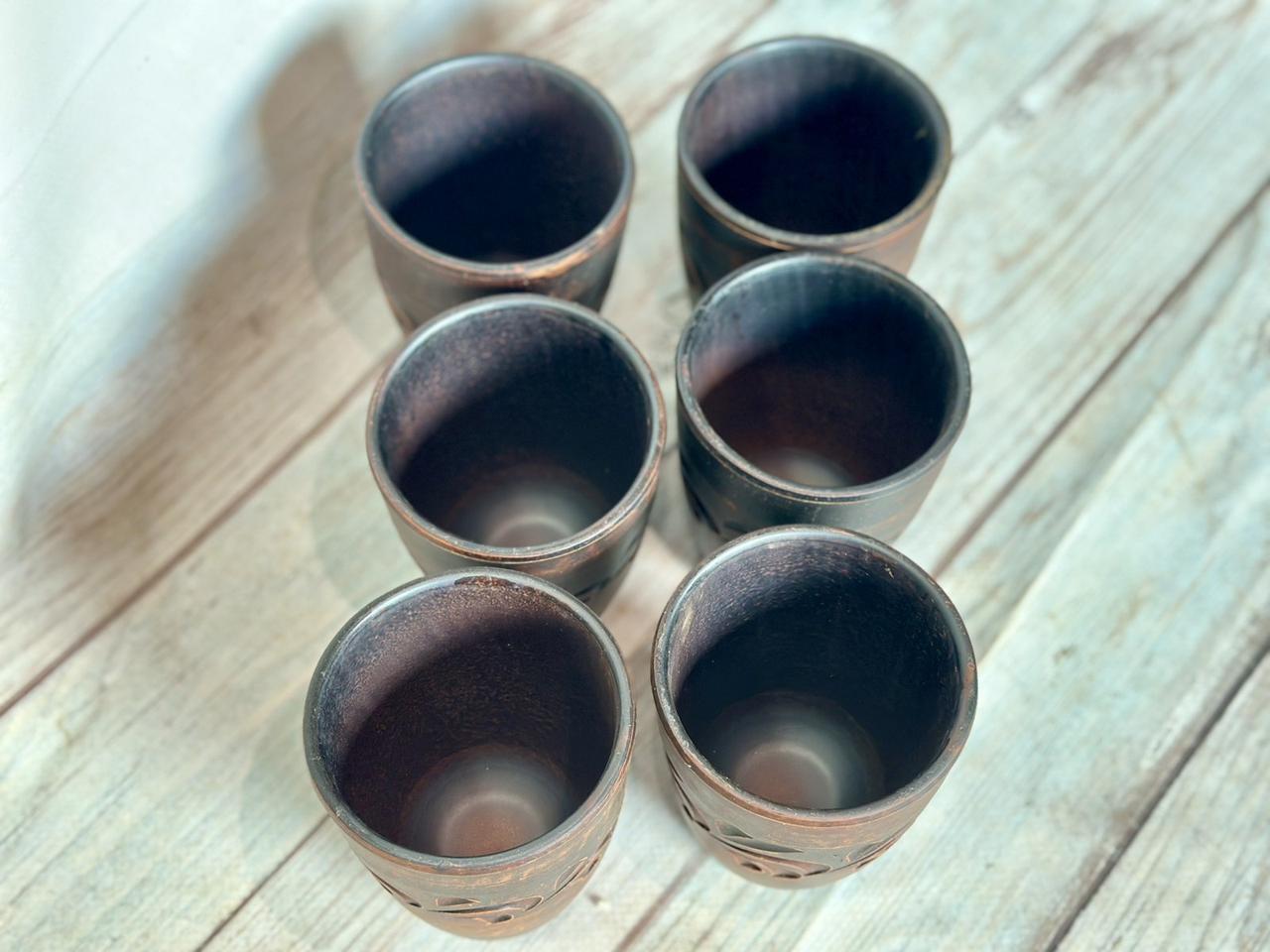 Набір склянок глиняних з декором 6 шт. 300 мл (2700352222) - фото 4