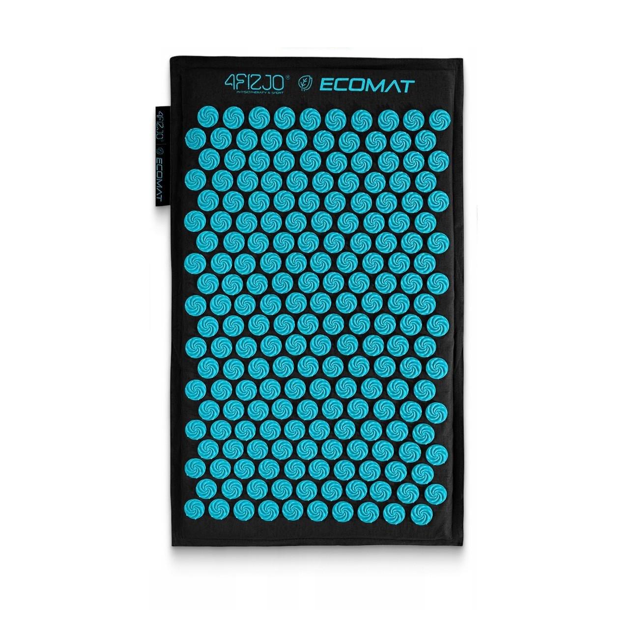 Килимок акупунктурний з подушкою 4fizjo Eco Mat аплікатор Кузнєцова Black/Blue (P-5907739316684)
