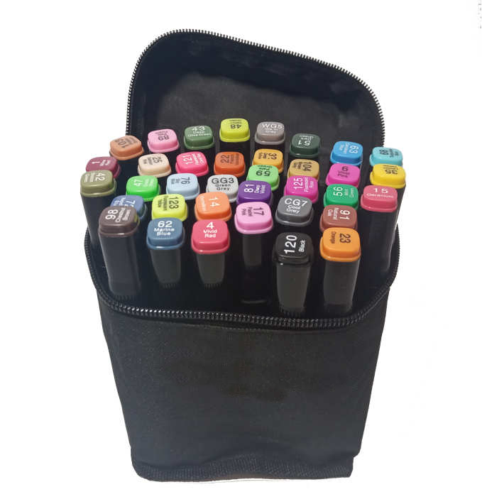 Маркеры двусторонние на спиртовой основе 36 шт. Черный Маркеры двусторонние на спиртовой основе 36 шт. Черный