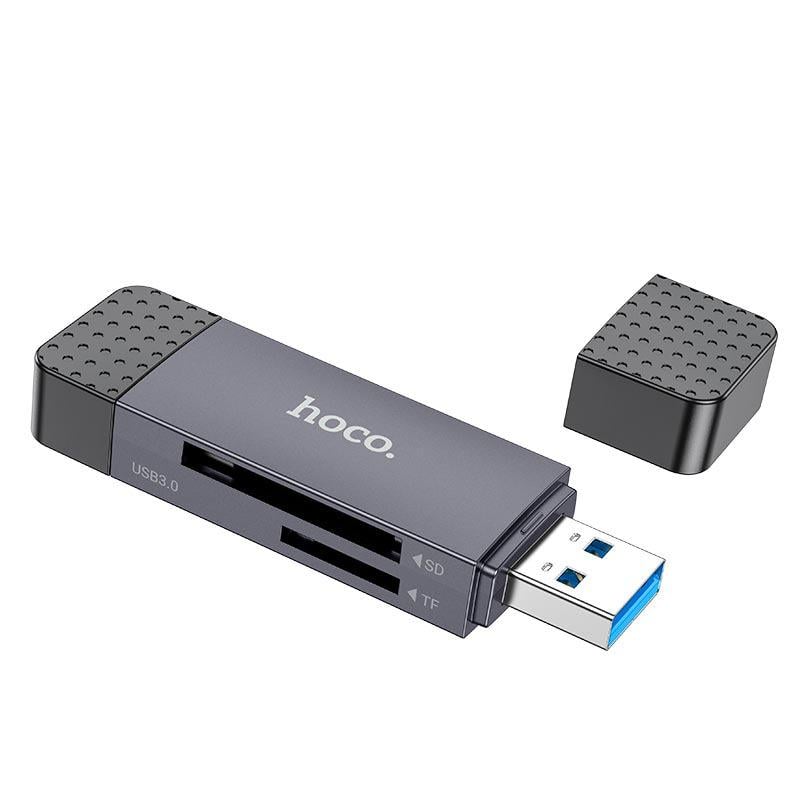 Кардридер Hoco HB45 Spirit 2в1 USB/Type-C 2,0 Card reader Серый (d0506d65)