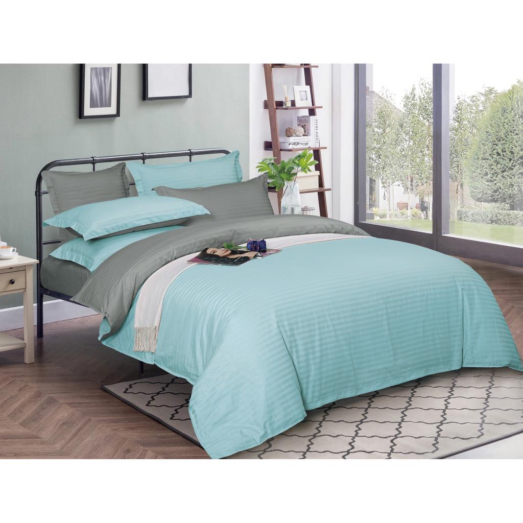 Комплект постельного белья MirSon 30-0013+30-0010 Windly satin-stripe полуторный евро 160х220 см (2200005259672)