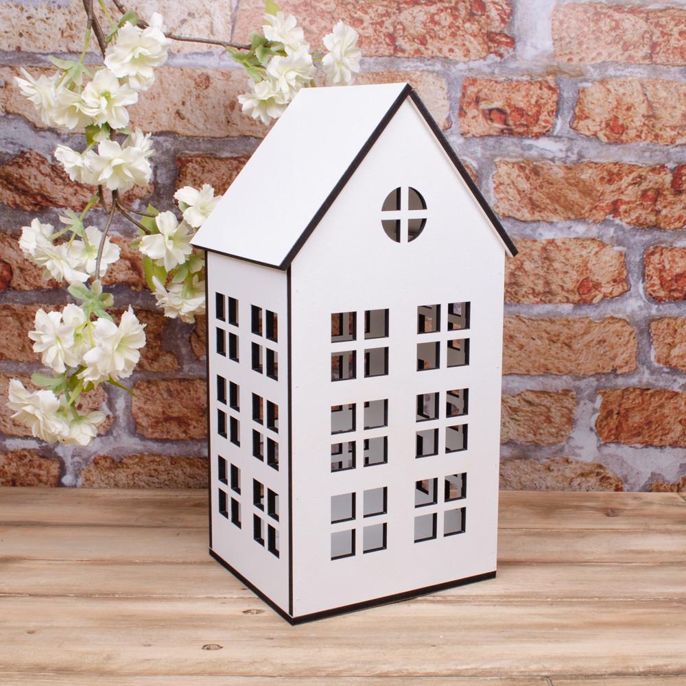 Домик подсвечник M средней Белый (5190)