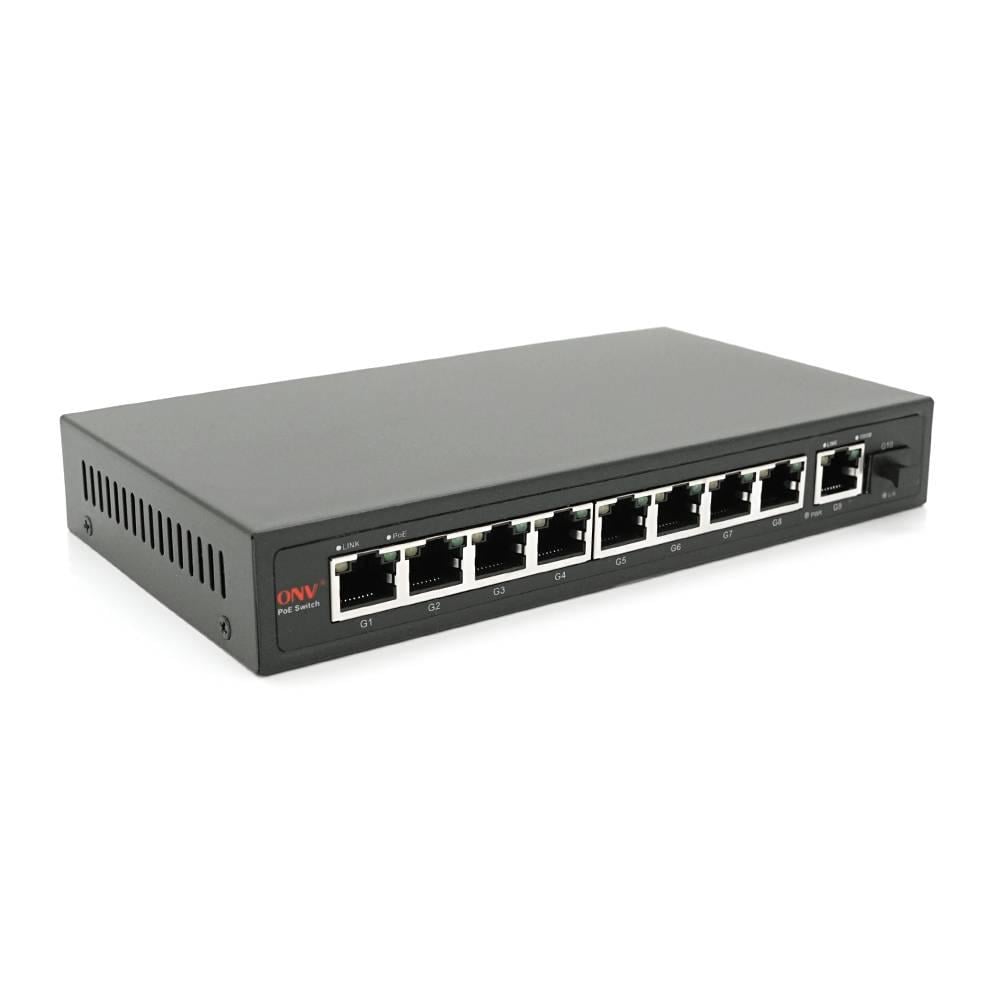 Комутатор PoE Full Gigabit ONV-POE33108PFG 8 портів до 250 м 110 Вт (33358)