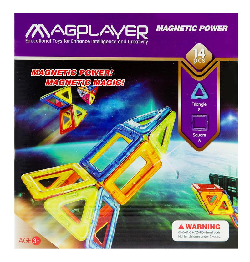 Конструктор Magplayer магнитный набор 14 деталей (MPB-14)