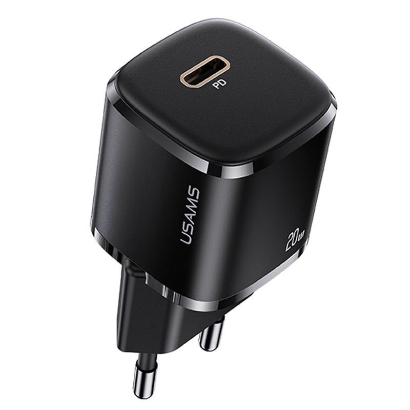 Зарядний пристрій мережевий Usams US-CC124 T36 20W Super Si 1USB-C Чорний (00000042597_1)