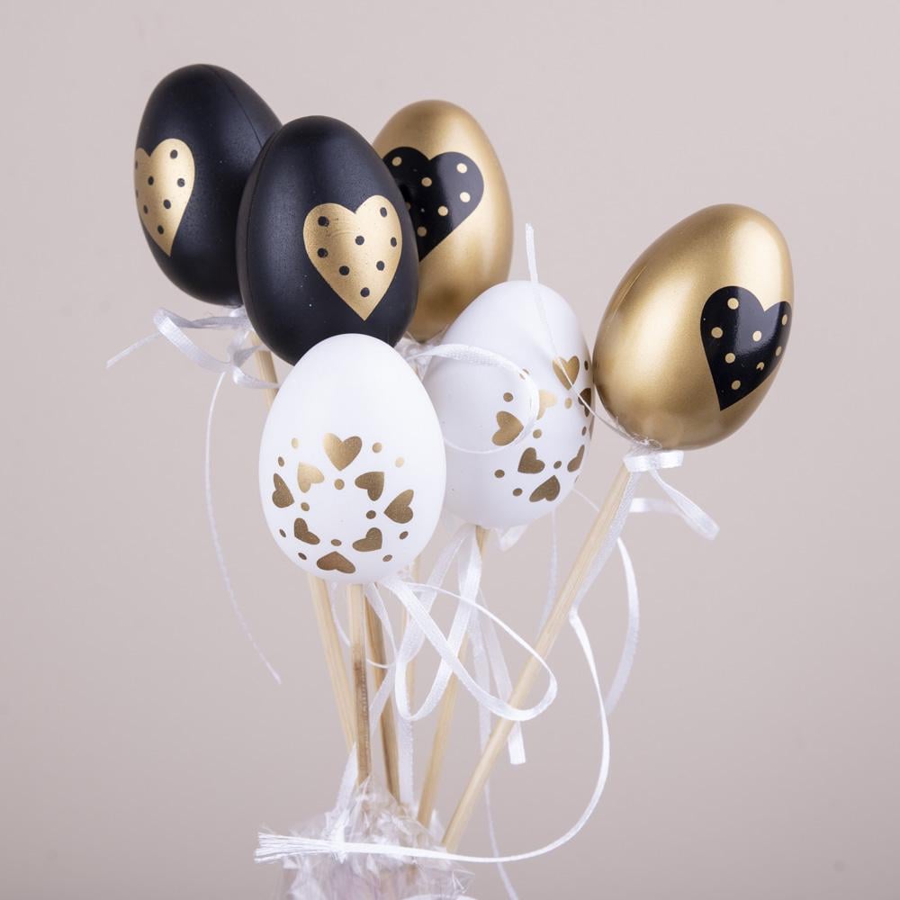 Яйца на палочке с сердечками 6 шт. (3580-10)