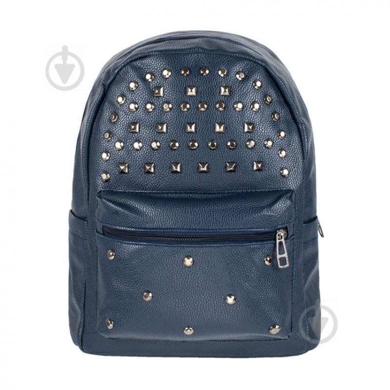 Рюкзак городской BackPack Заклепки Rivets Кожзам 30х23х12 см Синий (22471)