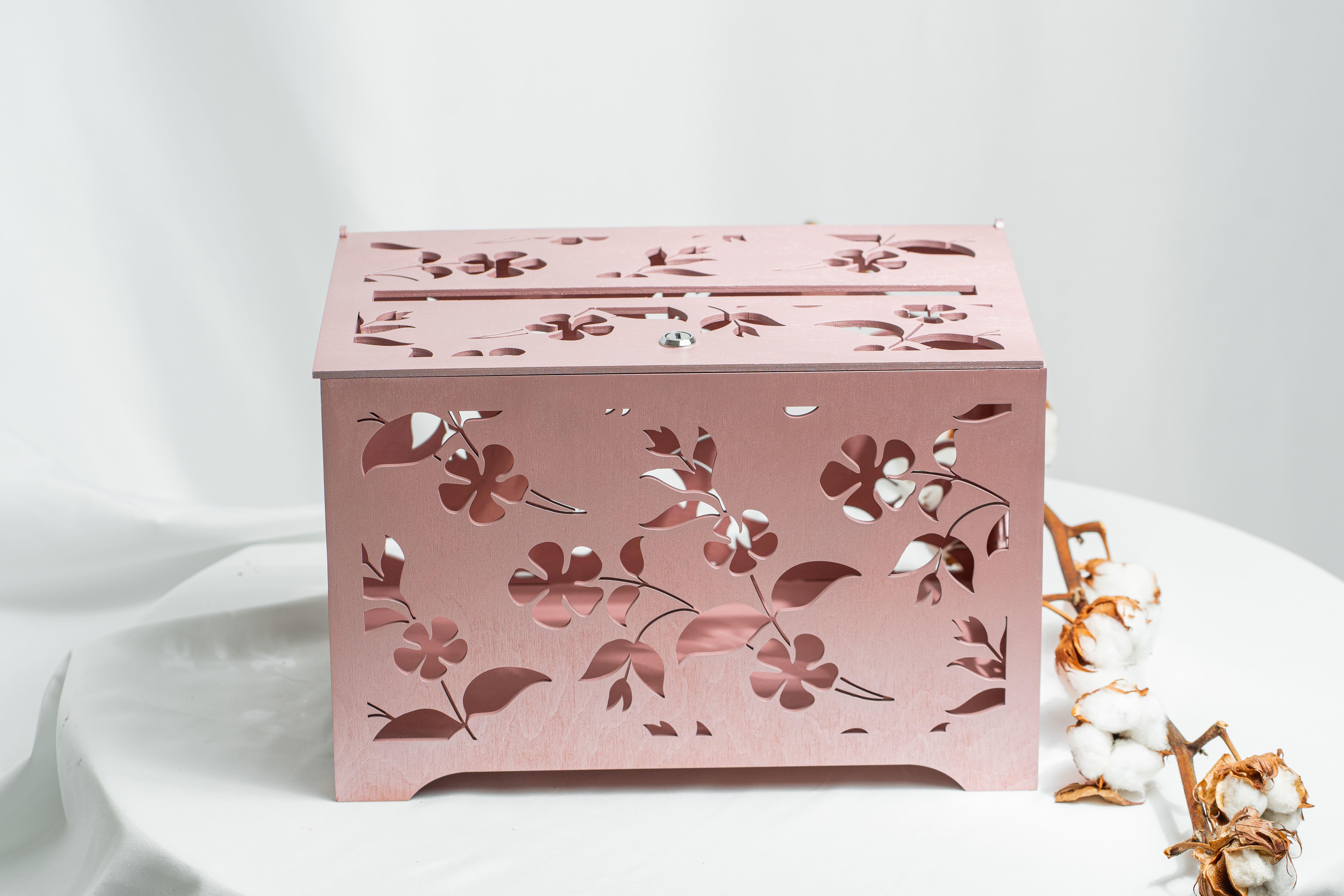 Шкатулка свадебная Elfy Цветы Нежно-розовый (23793231)