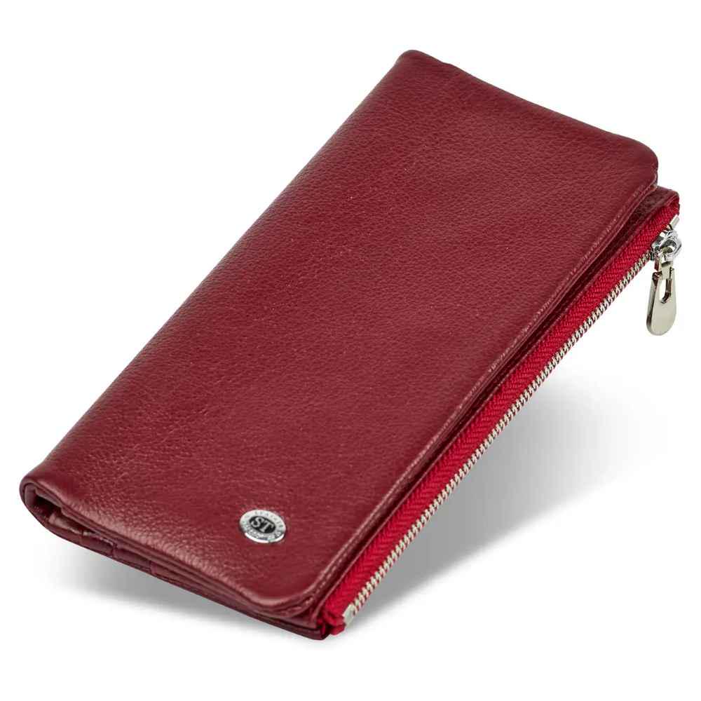 Купюрник женский из натуральной кожи ST Leather ST009 Темно-красный