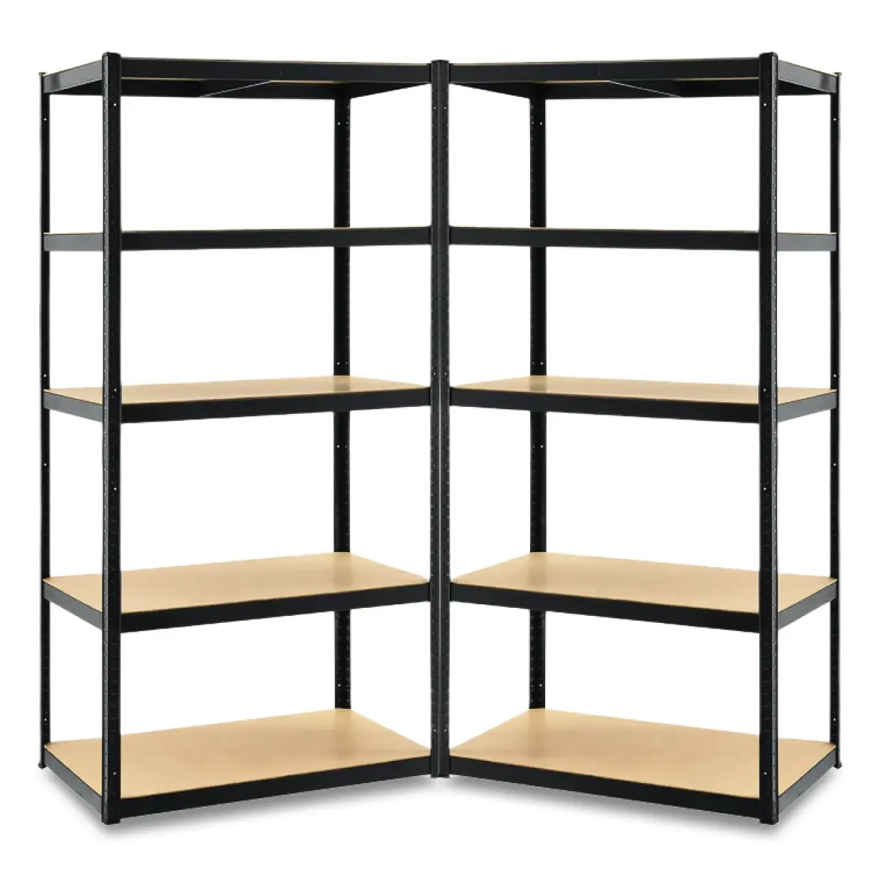 Стеллаж 2 секции 10 полок ДСП металлический 175 кг на полку 180х180х45 см Черный (2518221090)