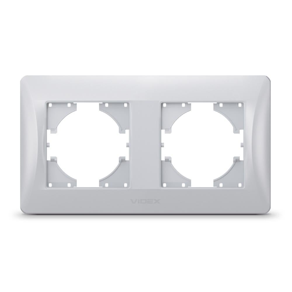 Рамка для розеток Vіdeх Bіnerа 2 места горизонтальная Серебряный (22551042)