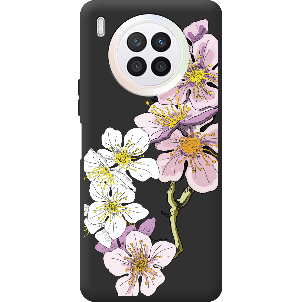 Чехол BoxFace Huawei Nova 8i Cherry Blossom Черный силикон (43692-cc4-44633)