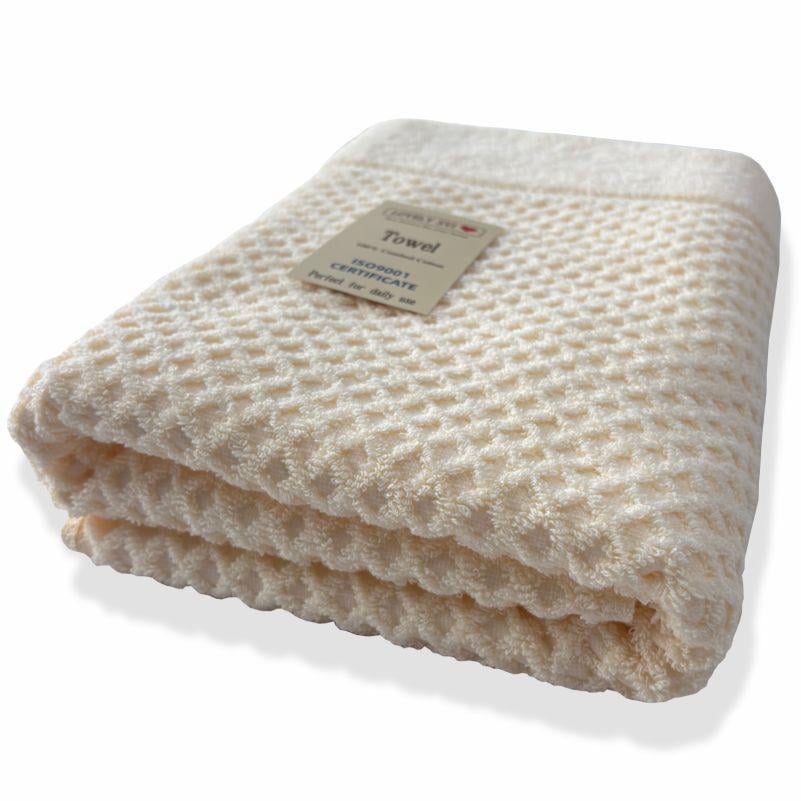 Полотенце банное Lovely Svi Diamond Grid хлопок жаккард 70х140 см Кремовый (571124) - фото 1