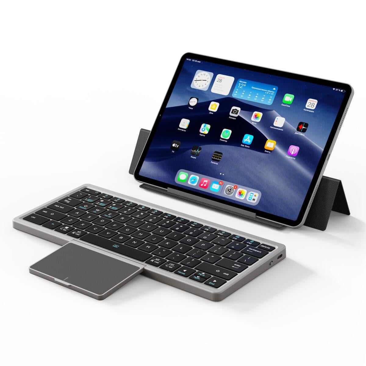 Клавіатура бездротова універсальна Dux Ducis OK Series Keyboard Bluetooth 5.0 з тачпадом Black (6934913028872)
