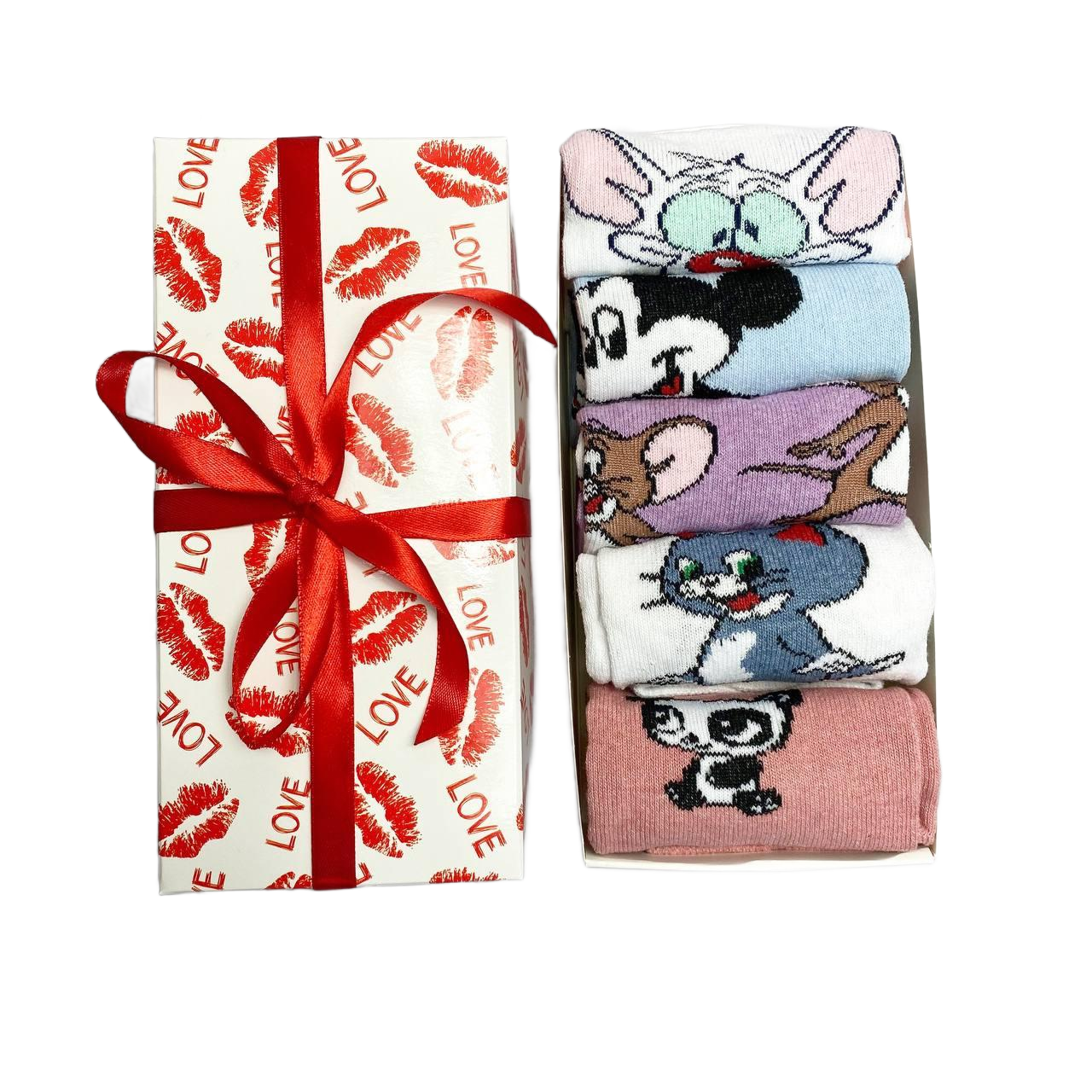 Набор носков женских с мультяшным рисунком в подарочной коробке 5 пар р. 36-41 (26945137) Набор носков женских с мультяшным рисунком в подарочной коробке 5 пар р. 36-41 (26945137)
