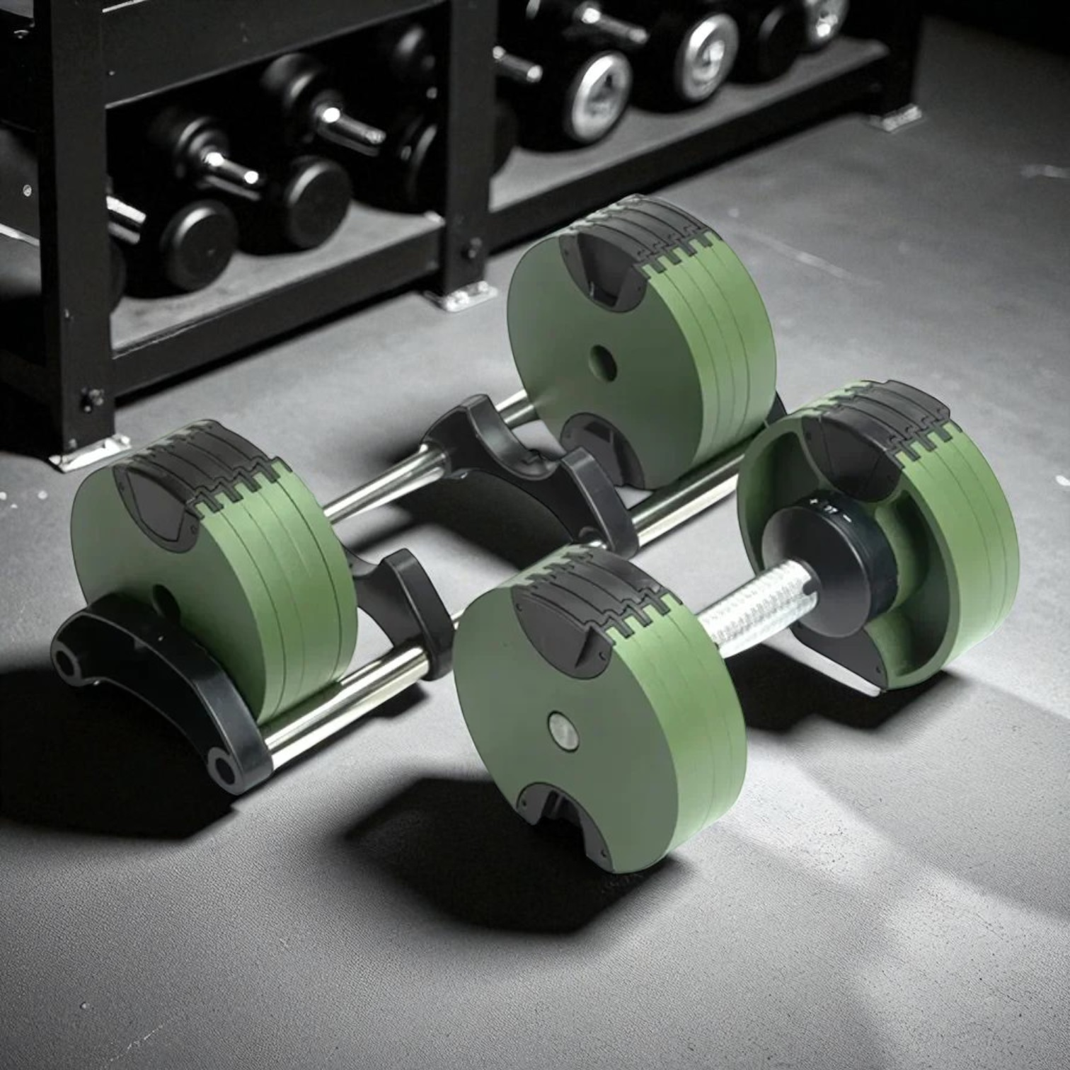 Гантеля стальная разборная регулируемая WCG 24 кг 12 уровней веса 2-24 кг Хаки (01024M1) - фото 1 Гантеля стальная разборная регулируемая WCG 24 кг 12 уровней веса 2-24 кг Хаки (01024M1) - фото 1