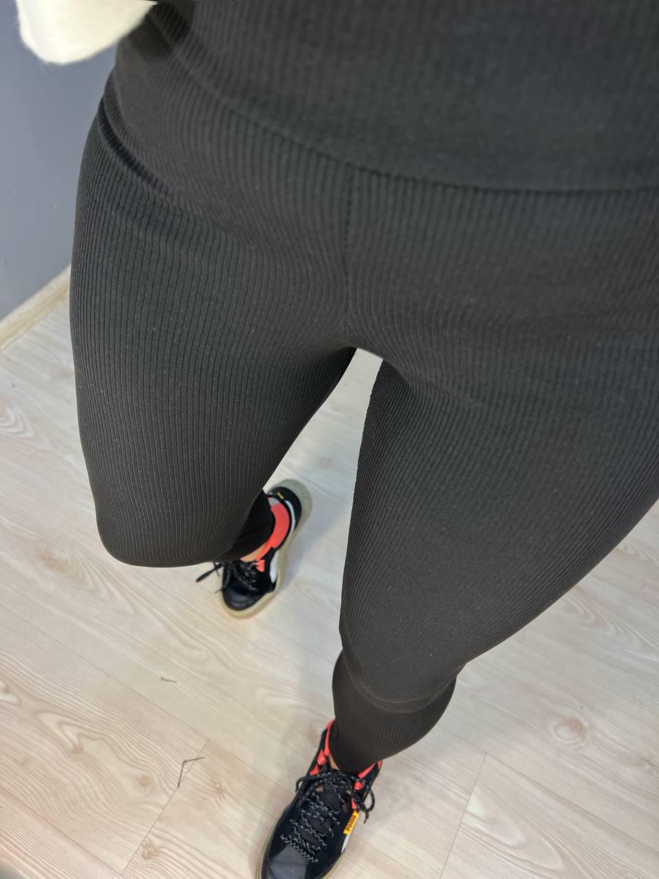 Лосины женские Prenses 706 рубчик широкий пояс утепленные флис S Черный (3046) - фото 8 Лосины женские Prenses 706 рубчик широкий пояс утепленные флис S Черный (3046) - фото 8