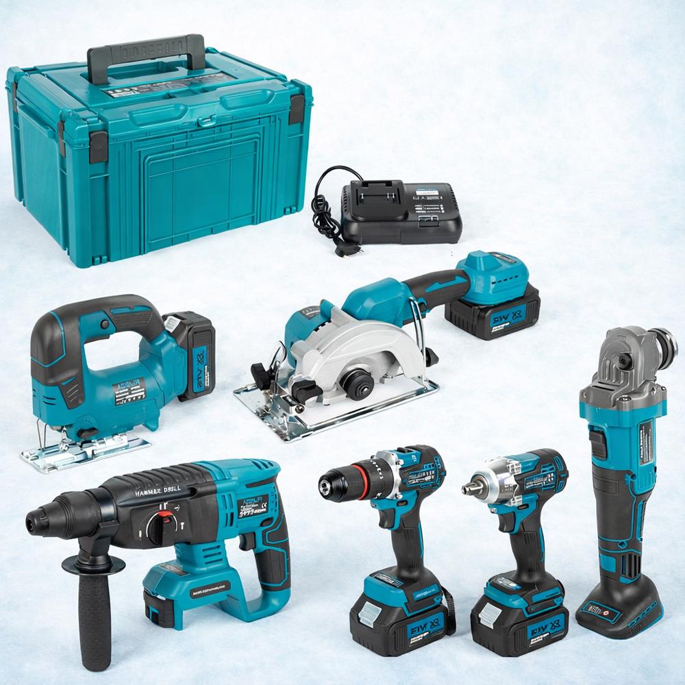 Набір акумуляторного інструменту 6в1 безщітковий/у кейсі 21 V/4 АКБ/3000 mAh (ASR1106)