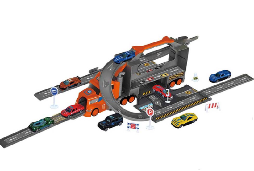 Игровой набор трек с машинками и дорожными знаками Lucky Town XG879-112 игрушечная фура (2697047069)