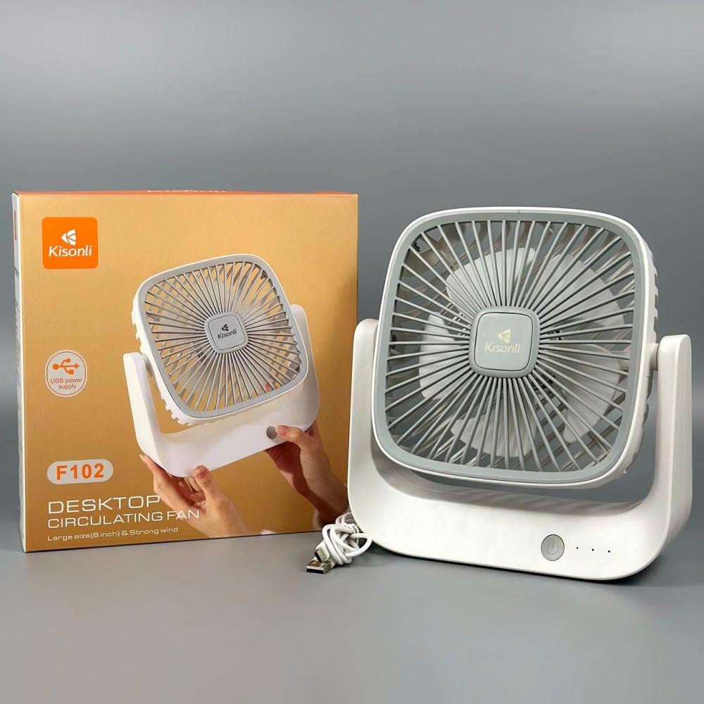 Вентилятор Kisonli F102 настольный 1200 mAh 22 см (F102) - фото 6
