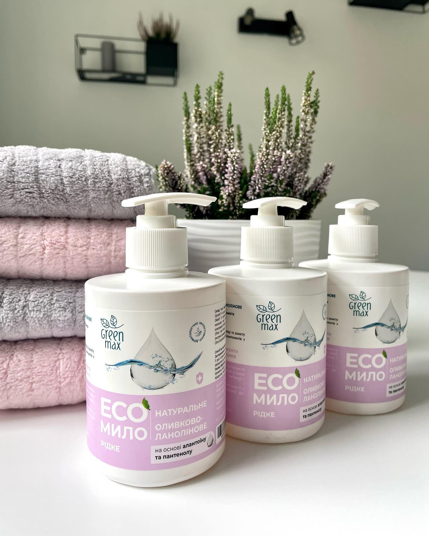 Мыло жидкое Green Max Эко оливково-ланолиновое с дозатором 300 мл - фото 2 Мыло жидкое Green Max Эко оливково-ланолиновое с дозатором 300 мл - фото 2