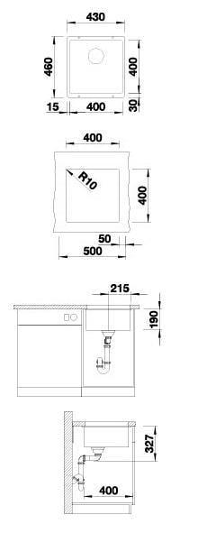 Мойка кухонная Blanco SUBLINE 400-U (525990) - фото 2 Мойка кухонная Blanco SUBLINE 400-U (525990) - фото 2