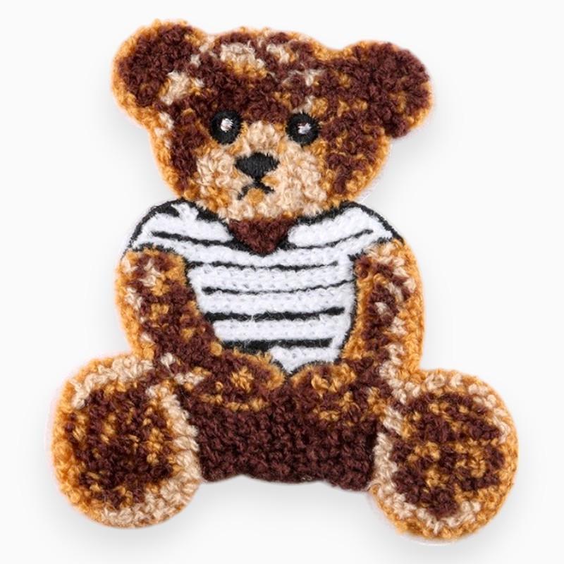 Аплікація нашивка Sad bear плюшева 10х8,7 см 1 шт. Коричневий (АН1008ж58)