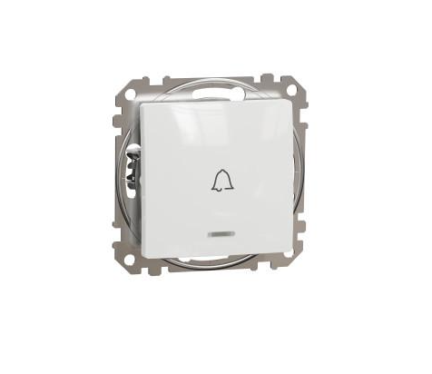Выключатель Schneider Electric Sedna Design&Elements ABS-UV с символом Колокольчик с подсветкой 73х73х37 мм Бежевый (SDD111131L)