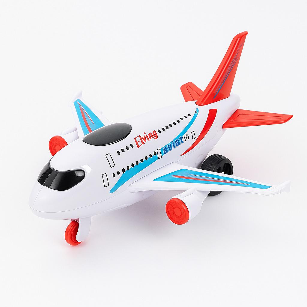 Игрушка самолет инерционный звуковые/световые эффекты 18 см (7709)
